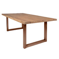 ESSTISCH 240/100/76 cm Echtholz  Holz, Metall rechteckig Braun, Naturfarben  - Braun/Naturfarben, MODERN, Holz/Metall (240/100/76cm) - MID.YOU