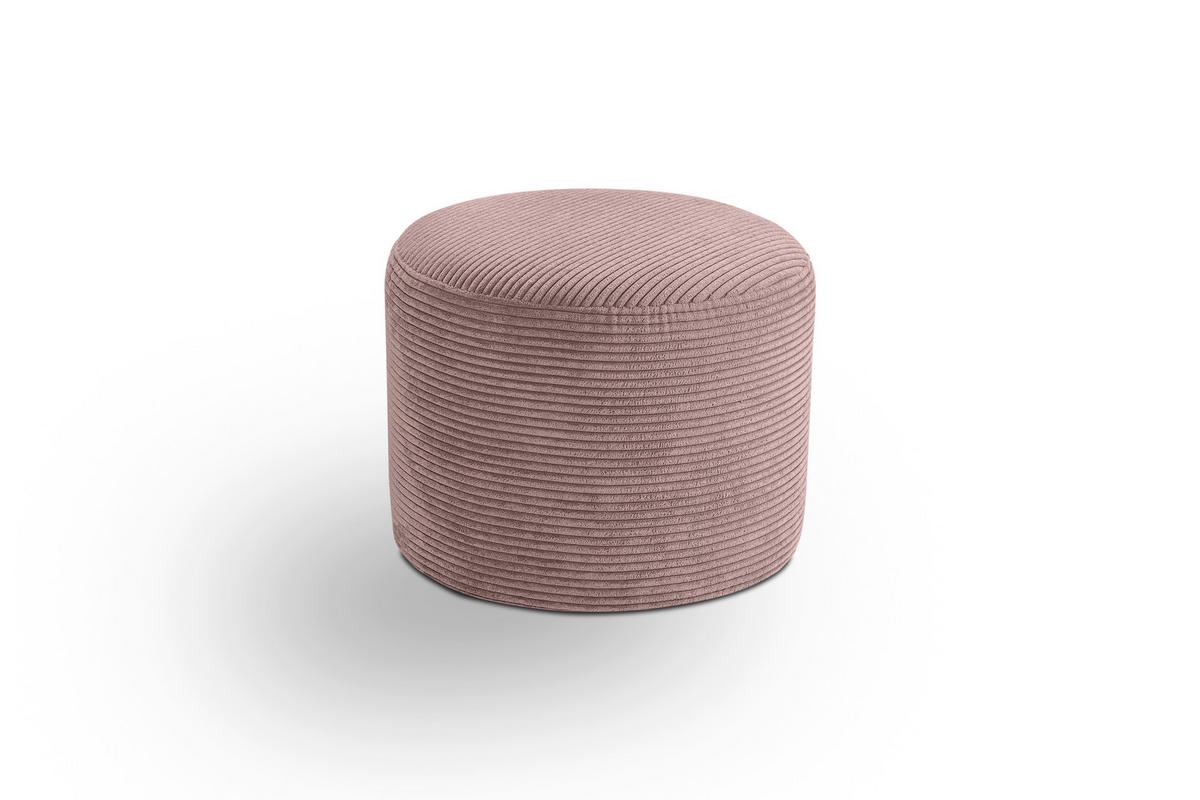 HOCKER KOLO Cord Altrosa  - Schwarz/Altrosa, Basics, Kunststoff/Textil (51/41/51cm) - MID.YOU