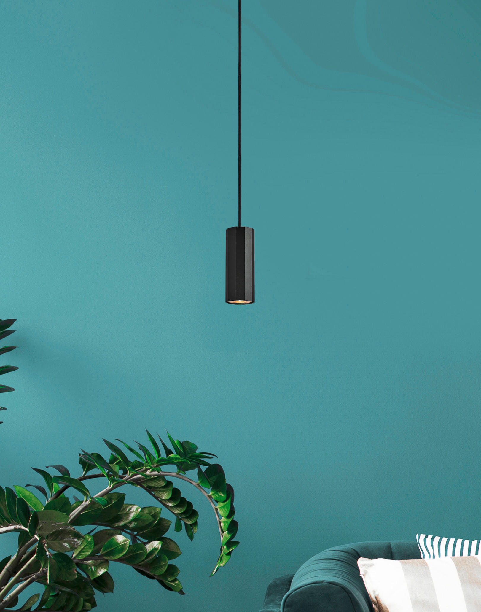 HÄNGELEUCHTE 10/120 cm    - Grau, Design, Metall (10/120cm) - Globo