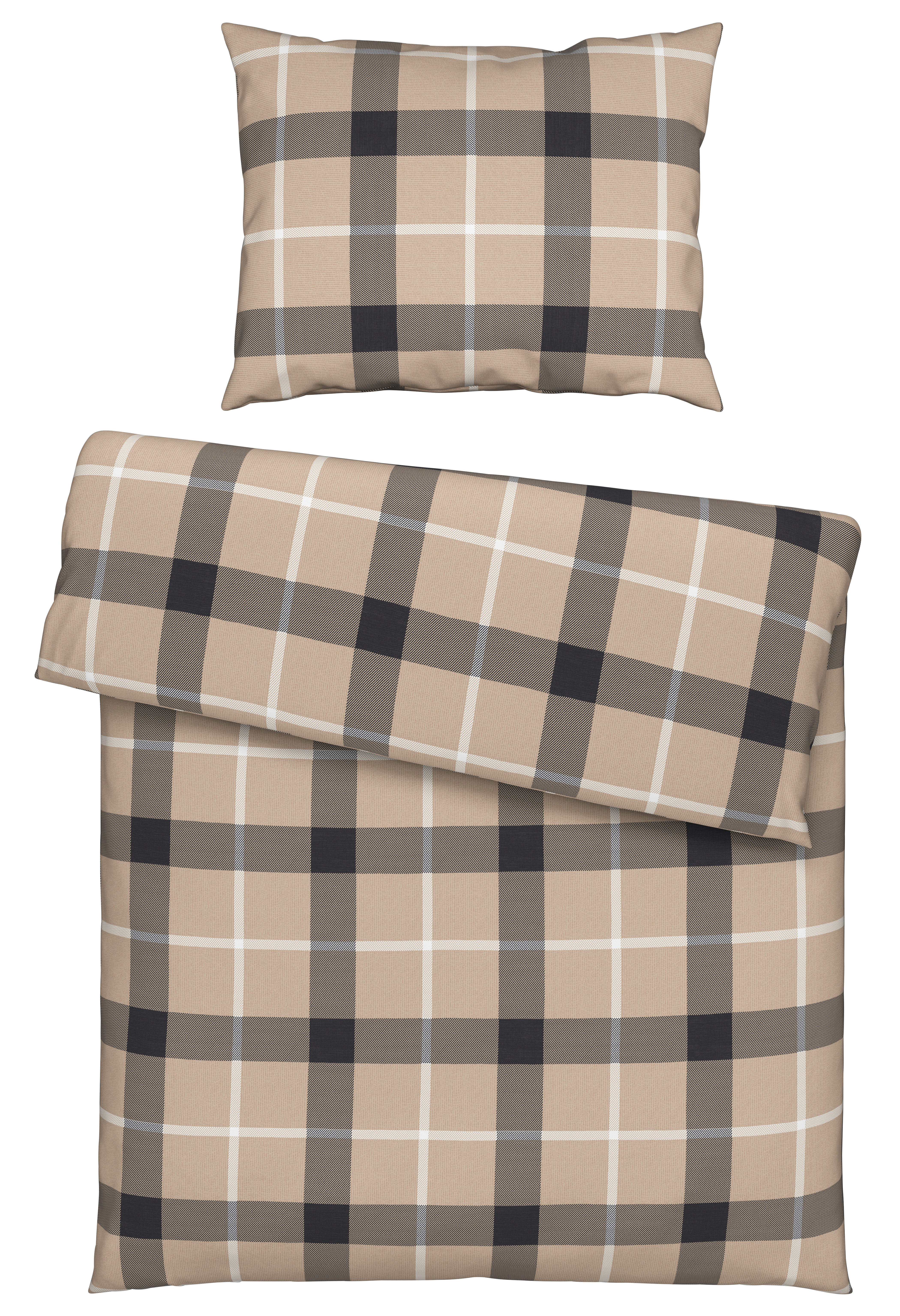 POVLEČENÍ, flanel, antracitová, přírodní barvy, 140/200 cm - přírodní barvy/antracitová, Konvenční, textil (140/200cm) - Esposa