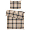 POSTEĽNÁ BIELIZEŇ, flanel, antracitová, prírodná farba, 140/200 cm - prírodná farba/antracitová, Konventionell, textil (140/200cm) - Esposa