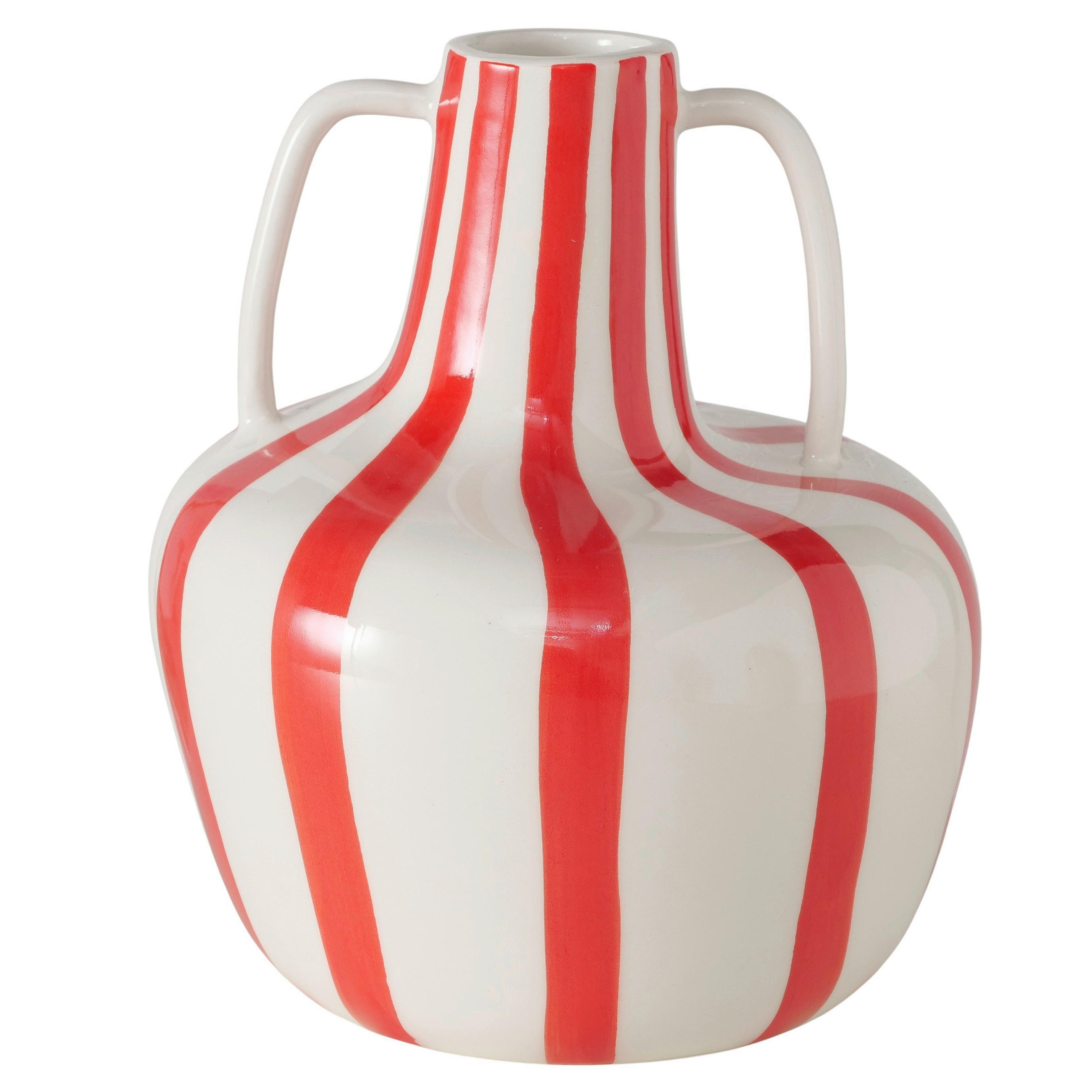VASE  - Rot/Weiß, Basics, Keramik (15/17cm) - Boltze Home