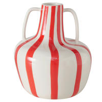 VASE  - Rot/Weiß, Basics, Keramik (15/17cm) - Boltze Home