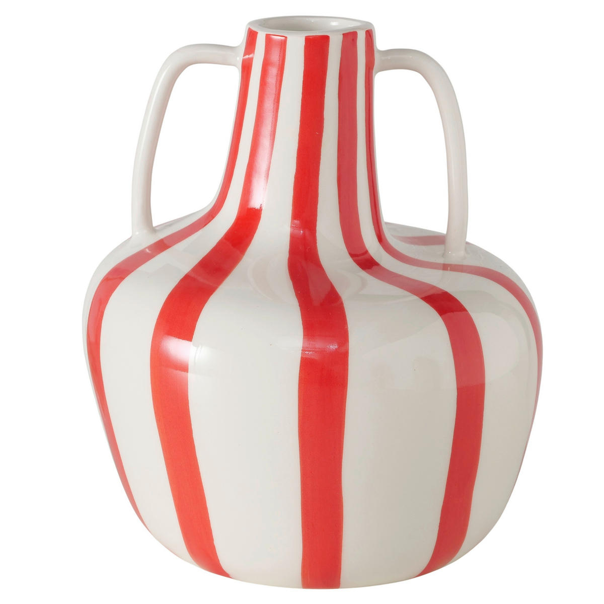 VASE  - Rot/Weiß, Basics, Keramik (15/17cm) - Boltze Home