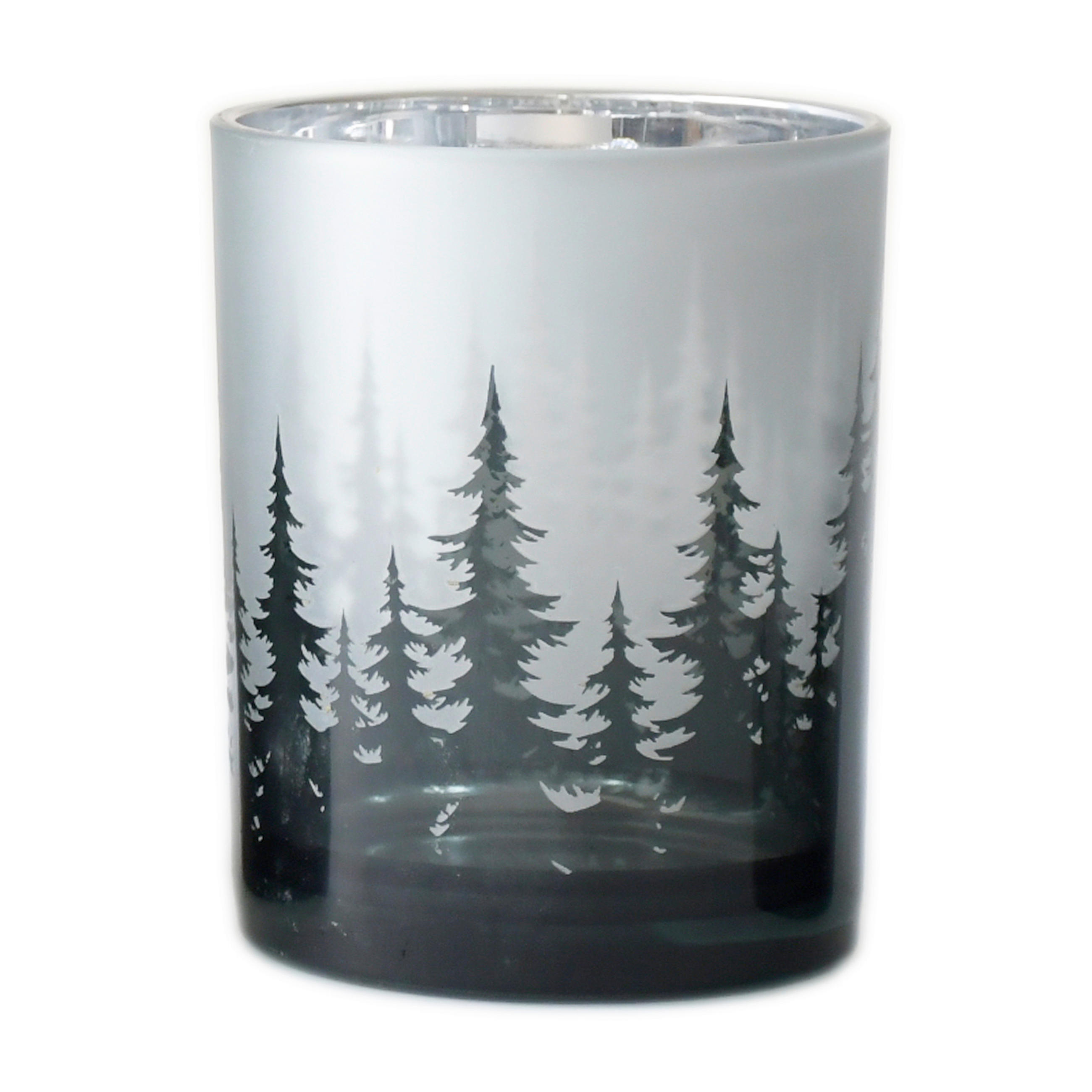 TEELICHTGLAS - Waldgrün/Weiß, LIFESTYLE, Glas (10/12,5cm) - X-Mas