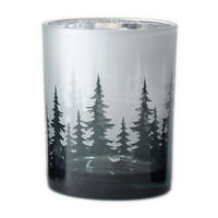 TEELICHTGLAS - Waldgrün/Weiß, LIFESTYLE, Glas (10/12,5cm) - X-Mas
