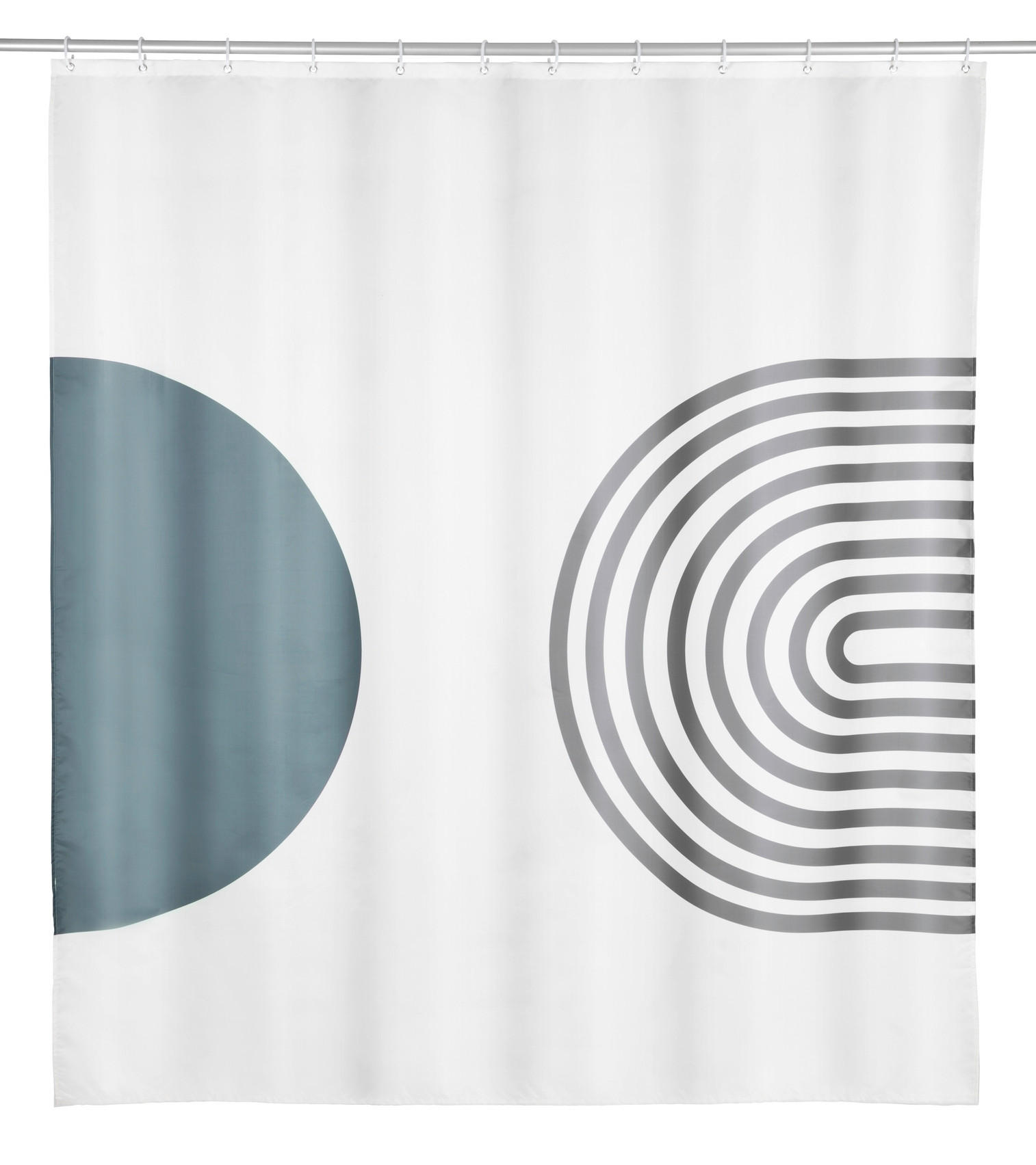 DUSCHVORHANG 180/200 cm  - Türkis/Weiß, KONVENTIONELL, Kunststoff (180/200cm) - Schöner Wohnen