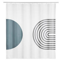 DUSCHVORHANG 180/200 cm  - Türkis/Weiß, KONVENTIONELL, Kunststoff (180/200cm) - Schöner Wohnen