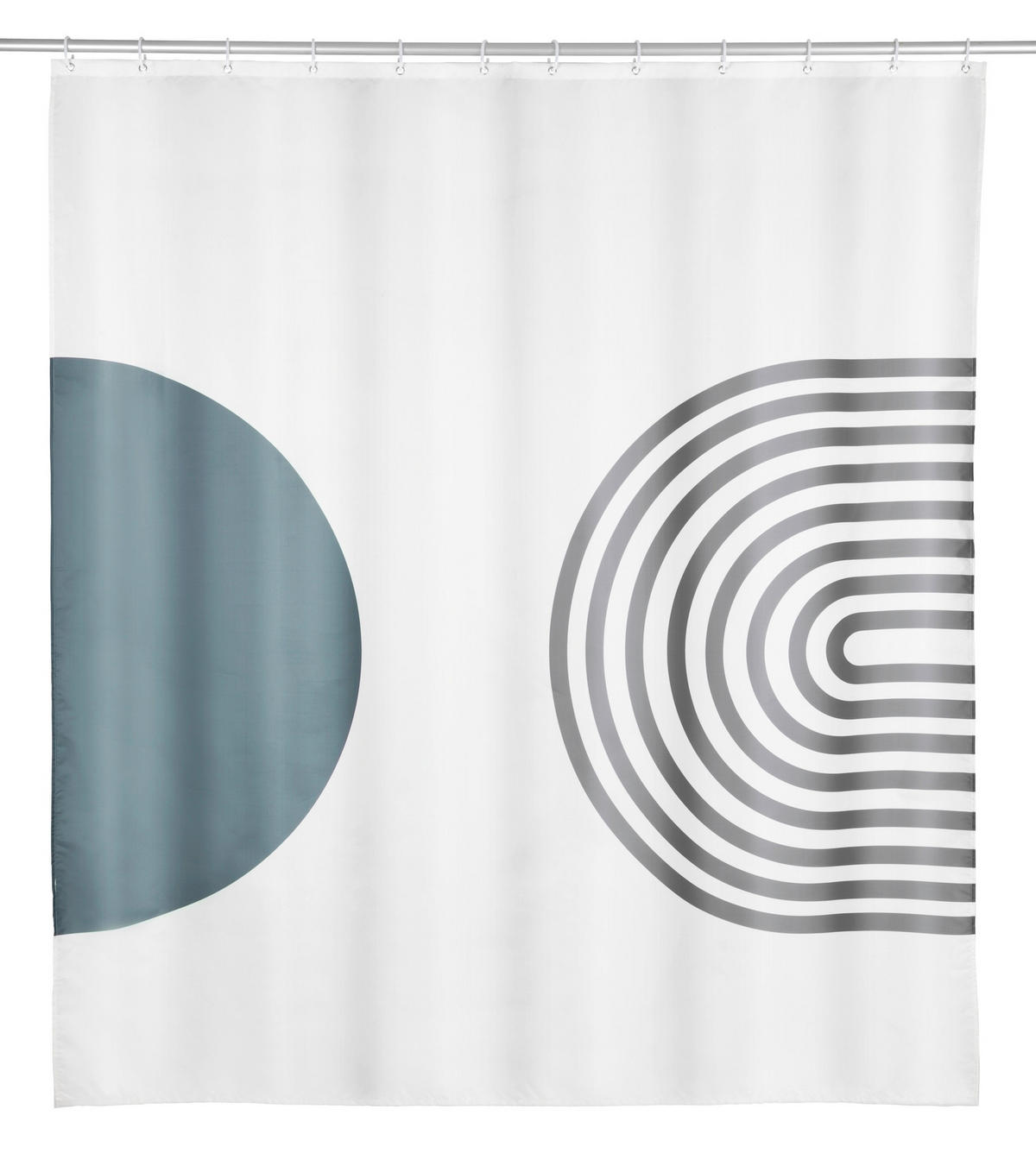 DUSCHVORHANG 180/200 cm  - Türkis/Weiß, KONVENTIONELL, Kunststoff (180/200cm) - Schöner Wohnen