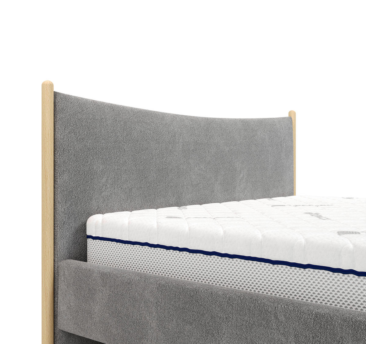 POLSTERBETT 180/200 cm,  in Anthrazit, gepolstertes Kopfteil, Lattenrost, Bettkasten,  - Anthrazit/Buchefarben, MODERN, Holz/Holzwerkstoff (180/200cm) - MID.YOU