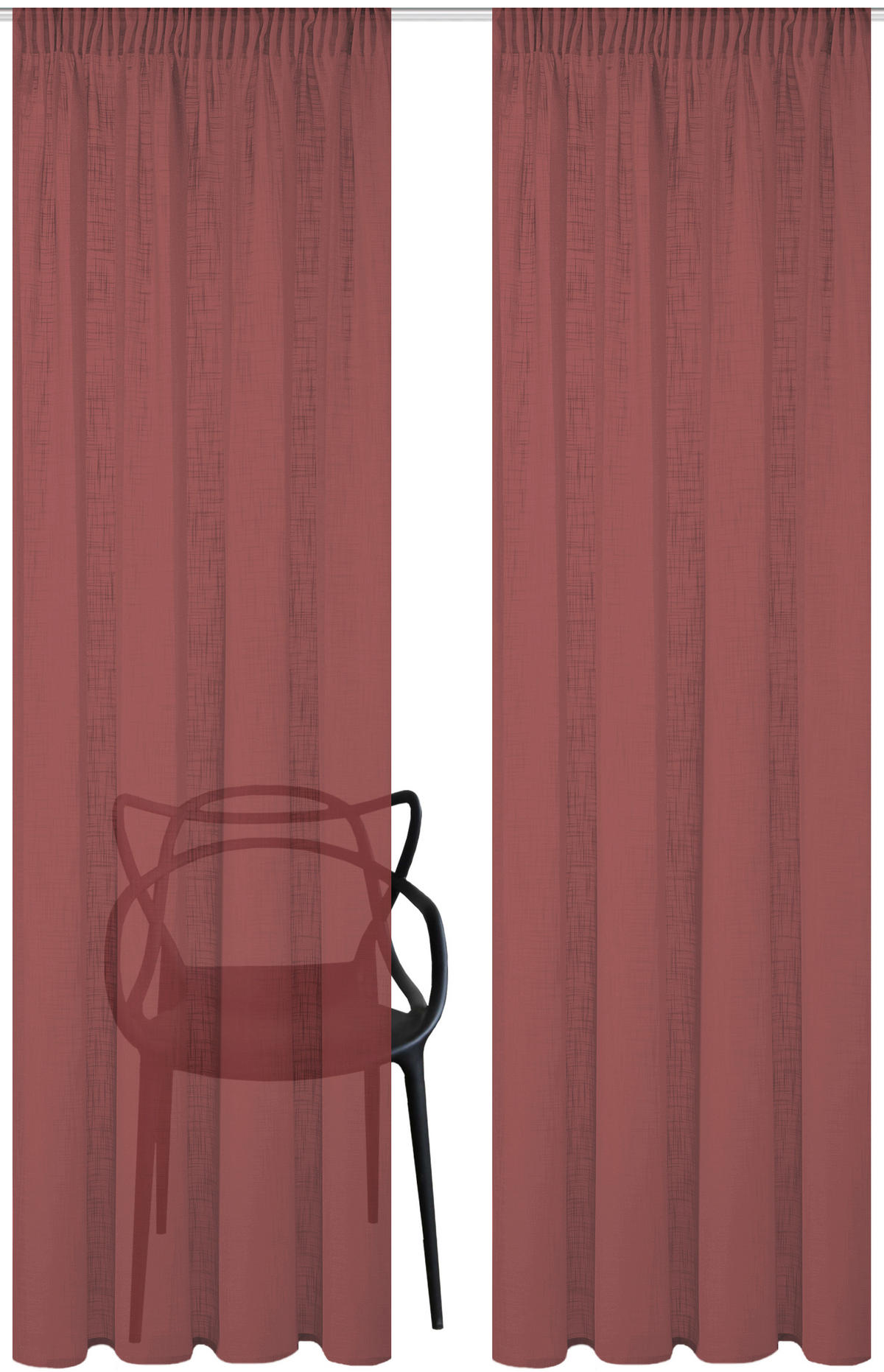 FERTIGVORHANG  halbtransparent   140/160 cm 2 Stück  - Beere, Basics, Textil (140/160cm)