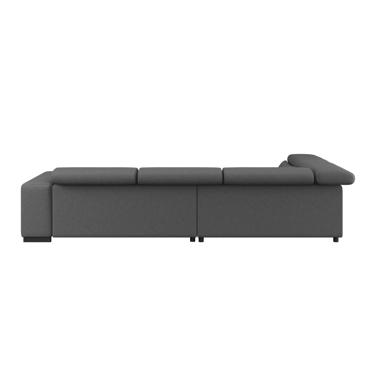 ECKSOFA Chenille, Struktur Anthrazit  - Anthrazit/Schwarz, Trend, Holz/Textil (226/311cm) - MID.YOU