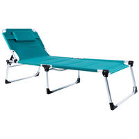 DREIBEINLIEGE 71/40/192 cm  - Blau/Grün, MODERN, Textil/Metall (71/40/192cm) - Ambia Garden