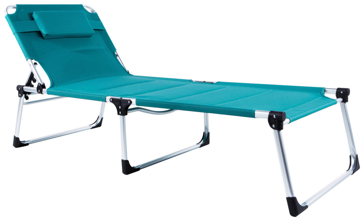 DREIBEINLIEGE 71/40/192 cm  - Blau/Grün, MODERN, Textil/Metall (71/40/192cm) - Ambia Garden