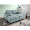BIGSOFA in Chenille Mintgrau  - Mintgrau/Schwarz, Modern, Kunststoff/Textil (188/86/154cm) - Livetastic