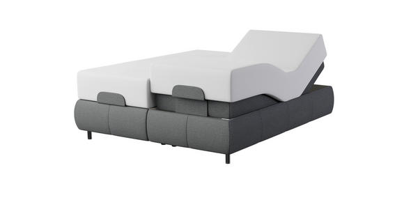 BOXSPRINGBETT 180/200 cm  in Schwarz  - Alufarben/Schwarz, KONVENTIONELL, Textil/Metall (180/200cm) - Dieter Knoll