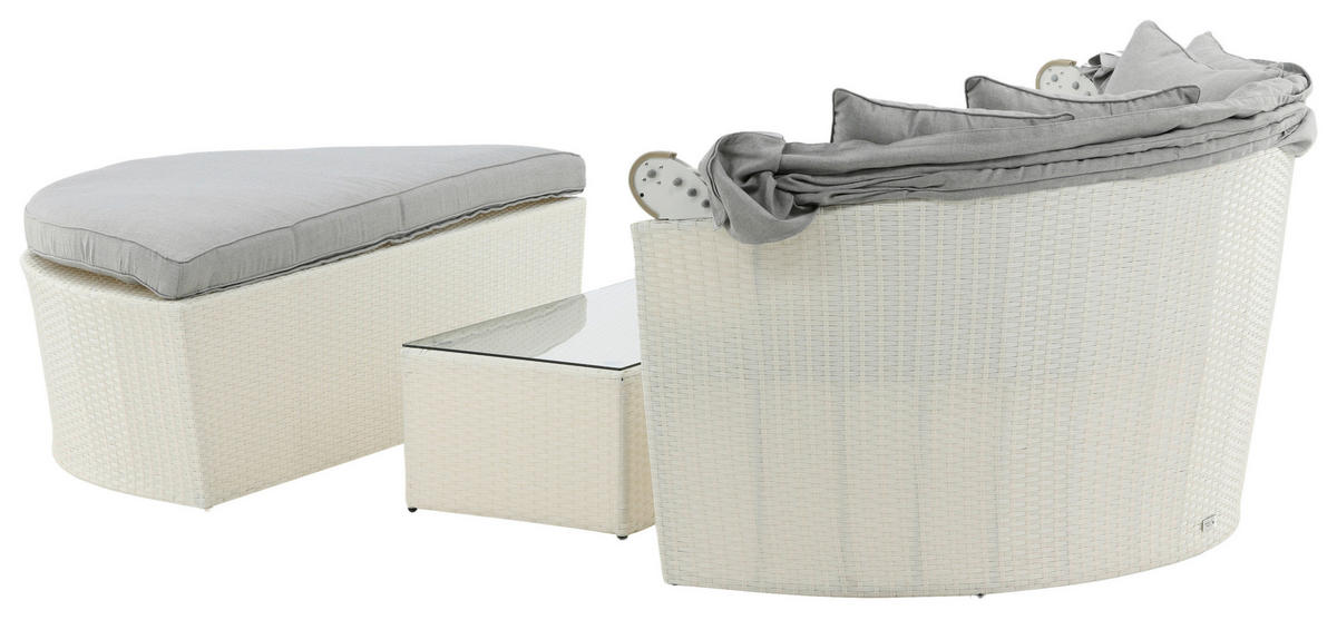 SONNENINSEL 153/72/76 cm  - Weiß, KONVENTIONELL, Kunststoff (153/72/76cm) - Gardenson