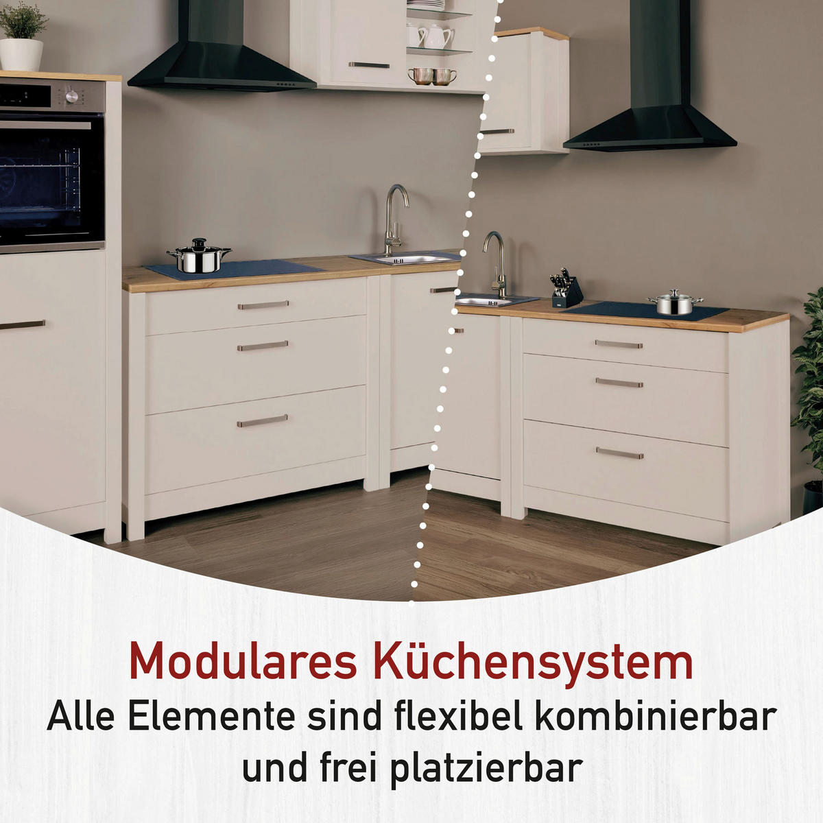 SCHUBKASTENUNTERSCHRANK 100/92/60 cm  in Kaschmir, Eiche Artisan  - Kaschmir/Silberfarben, ROMANTIK / LANDHAUS, Holzwerkstoff/Metall (100/92/60cm) - home24