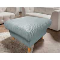 HOCKER Textil Hellblau  - Naturfarben/Hellblau, Design, Holz/Textil (61/43/61cm) - P & B