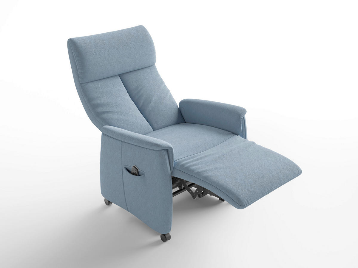 RELAXAČNÉ KRESLO, textil, svetlomodrá - svetlomodrá/čierna, Basics, textil/plast (76/119/84cm) - Sit & More