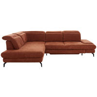 HÖRNSOFFA i velour rostfärgad  - svart/rostfärgad, Design, metall/textil (213/295cm) - Best Price