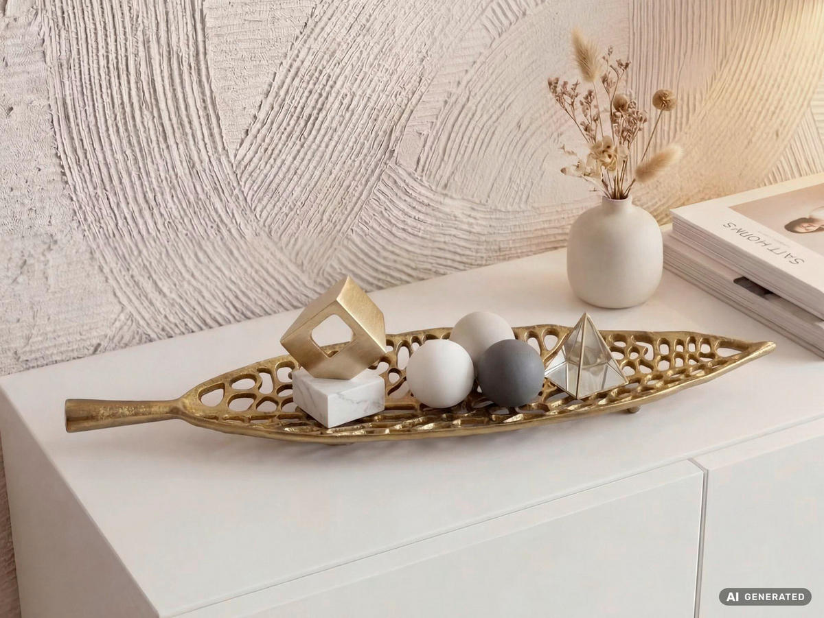 DEKOSCHALE - Goldfarben, Design, Metall (63/5/15cm) - Livetastic