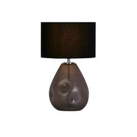 TISCHLEUCHTE Devon 28/23/44,5 cm  - Chromfarben/Schwarz, Design, Glas/Textil (28/23/44,5cm)
