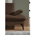 ECKSOFA in Chenille, Mikrofaser Dunkelbraun  - Dunkelbraun/Schwarz, Design, Textil/Metall (157/299cm) - Dieter Knoll