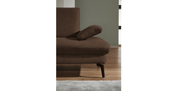 ECKSOFA in Chenille, Mikrofaser Dunkelbraun 157/299 cm - Dunkelbraun/Schwarz, Design, Textil/Metall (157/299cm) - Dieter Knoll