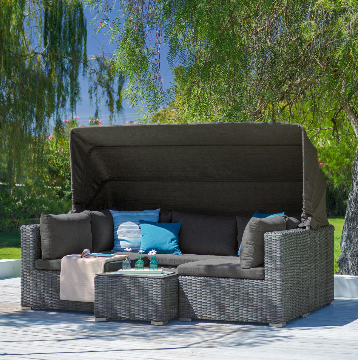 Mobilier Terasă Și Lounge   228/70/84 cm  - gri, Romantik / Landhaus, plastic/metal (228/70/84cm) - Ambia Garden