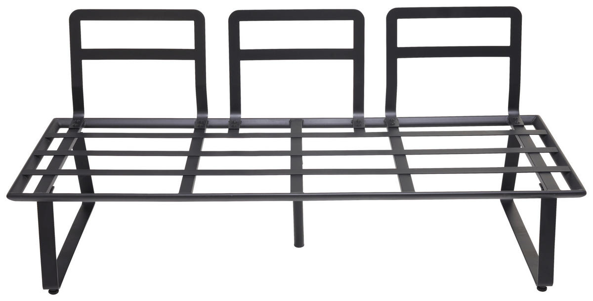 GARTENBANK 177/74,7/73,3 cm  Carbonstahl  - Hellgrau/Schwarz, Design, Textil/Metall (177/74,7/73,3cm) - Ambia Garden
