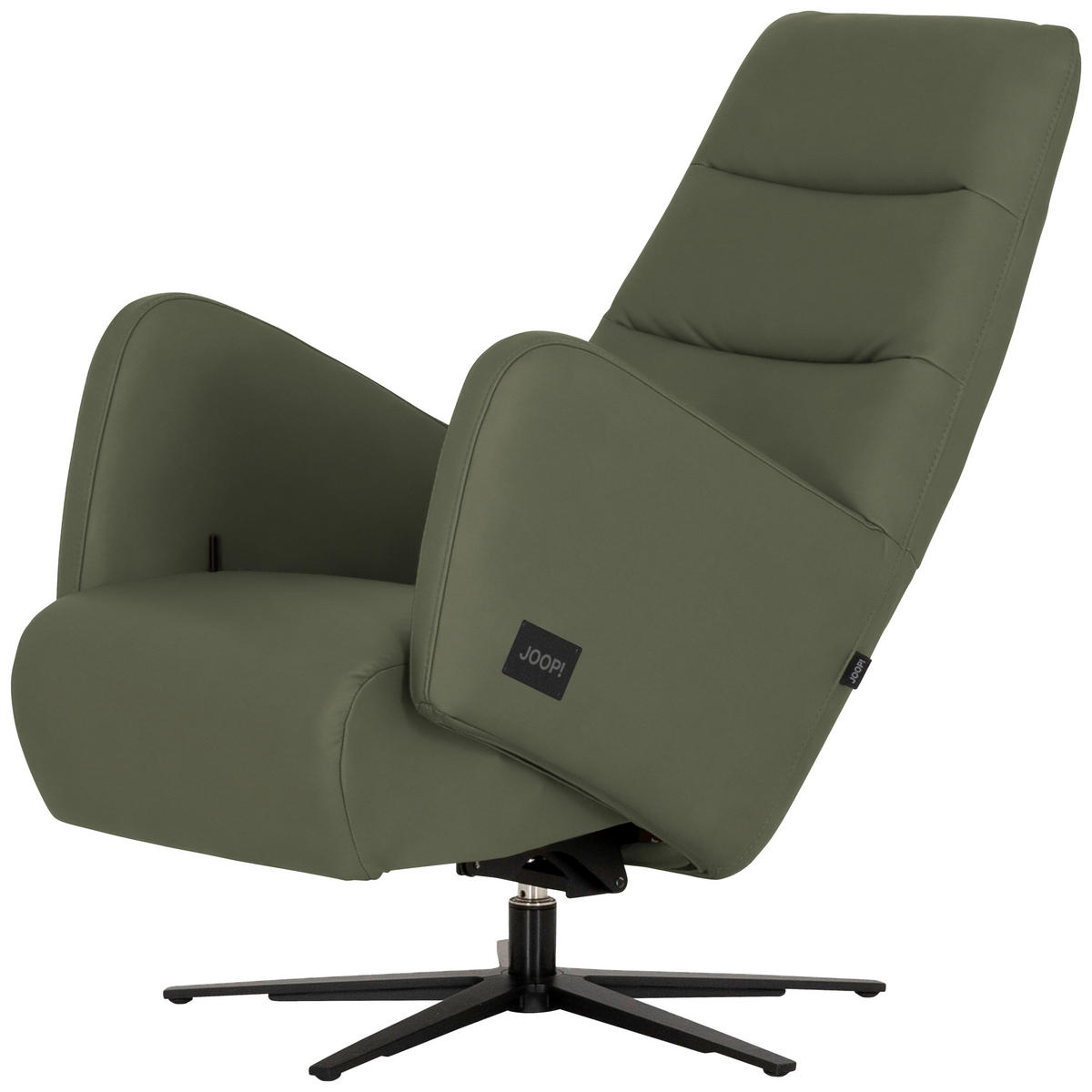 RELAXSESSEL Leder Olivgrün  - Schwarz/Olivgrün, Modern, Leder/Metall (66/110/83cm) - Joop!