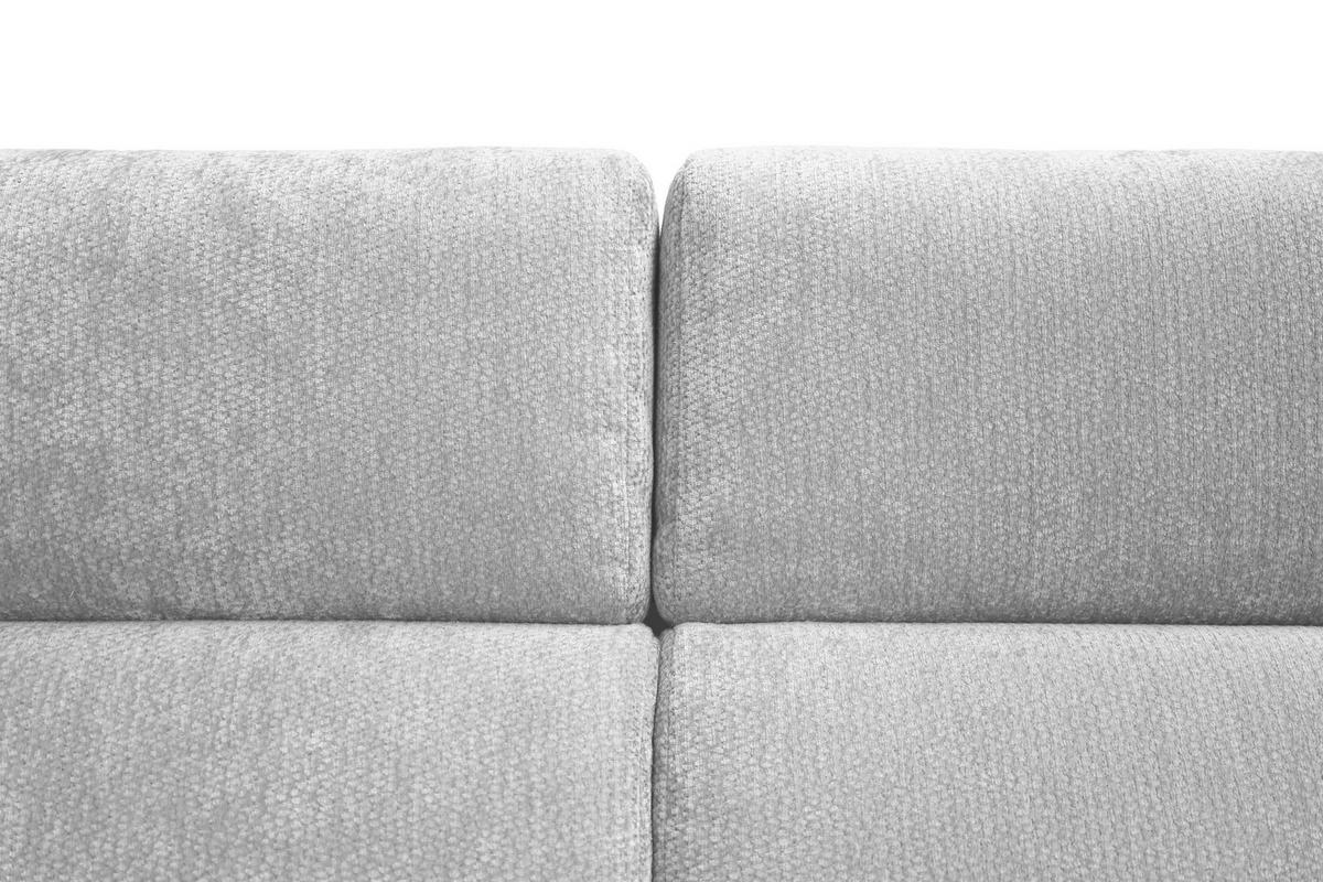 ECKSOFA Silberfarben Chenille Bettkasten, Schlaffunktion, Rücken echt, Kopfteilverstellung, Liegefläche im Originalstoff  - Silberfarben/Schwarz, KONVENTIONELL, Textil/Metall (206/265cm) - Carryhome