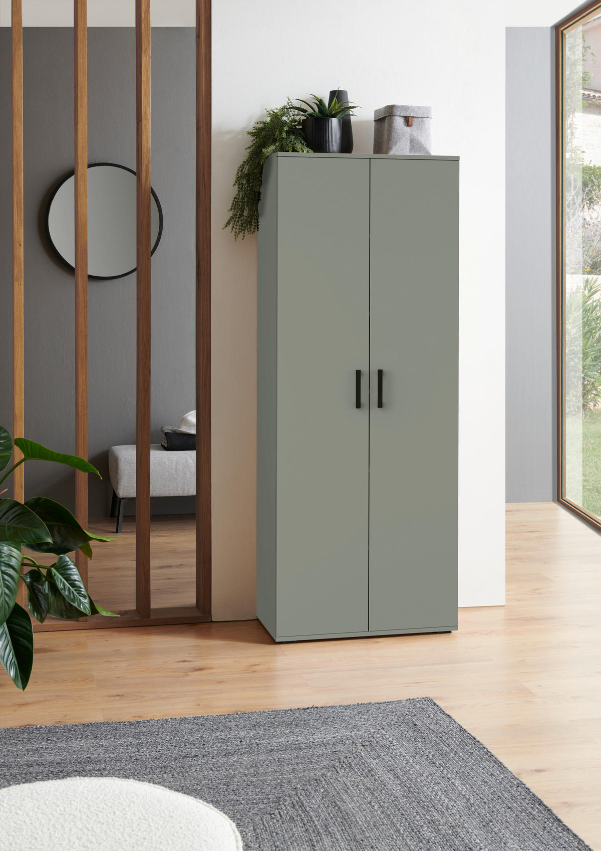 MEHRZWECKSCHRANK 70/178,9/33,4 cm  in Grün  - Schwarz/Grün, KONVENTIONELL, Holzwerkstoff/Kunststoff (70/178,9/33,4cm) - Xora