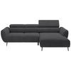 ECKSOFA in Cord Anthrazit  - Anthrazit/Schwarz, Konventionell, Textil/Metall (277/174cm) - Carryhome