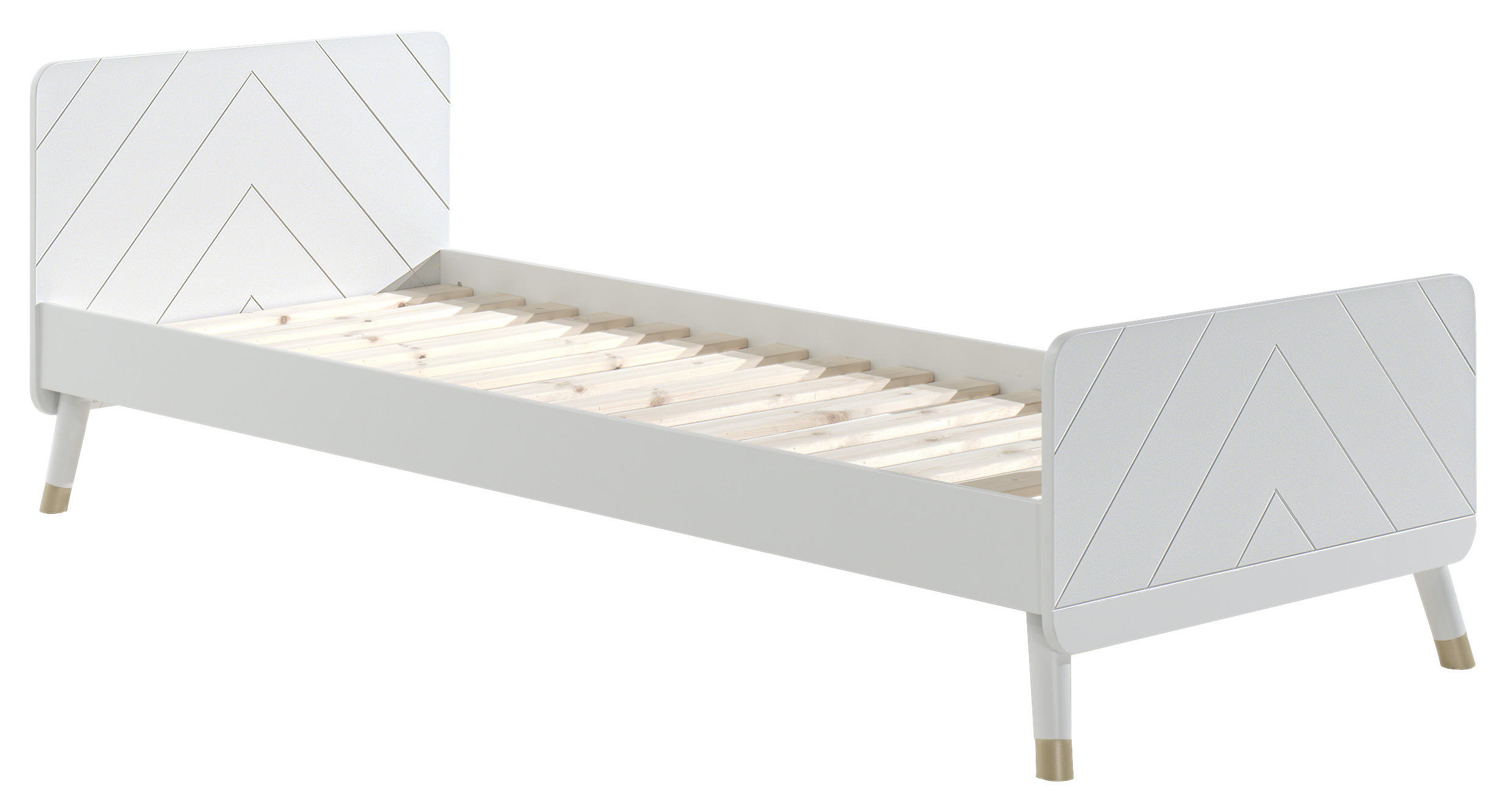 BETT 90/200 cm Weiß  - Weiß, KONVENTIONELL (90/200cm) - MID.YOU