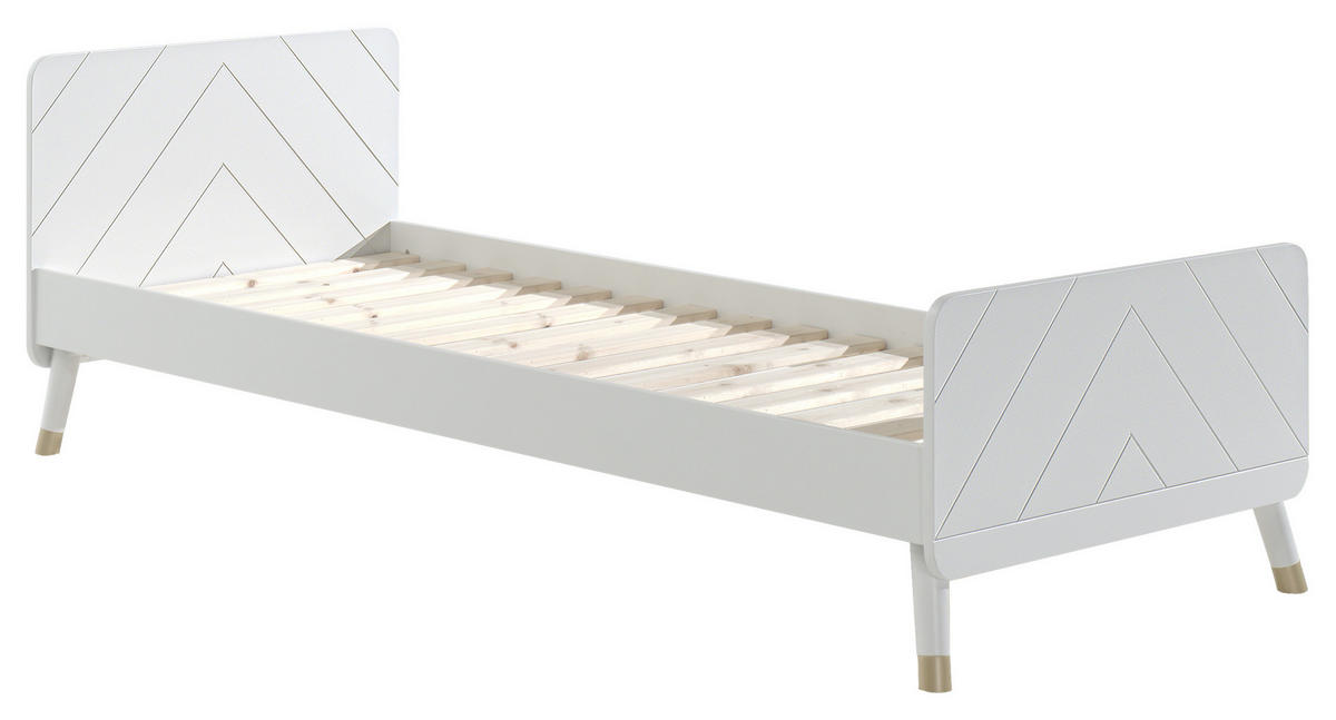 BETT 90/200 cm  in Weiß  - Weiß, KONVENTIONELL, Holzwerkstoff (90/200cm) - MID.YOU
