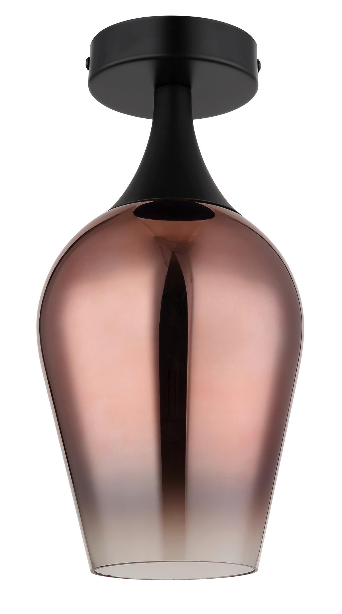 DECKENLEUCHTE  15/30 cm    - Klar/Schwarz, Trend, Glas/Metall (15/30cm) - Globo