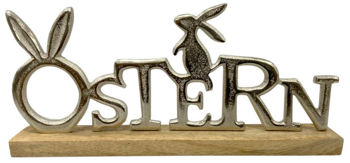 DEKOSCHRIFTZUG - Silberfarben/Braun, LIFESTYLE, Holz/Metall (30,5/4/14cm)