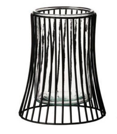 WINDLICHT Klar, Schwarz  - Klar/Schwarz, Basics, Glas/Metall (14,5/14,5/17cm) - Ritzenhoff Breker