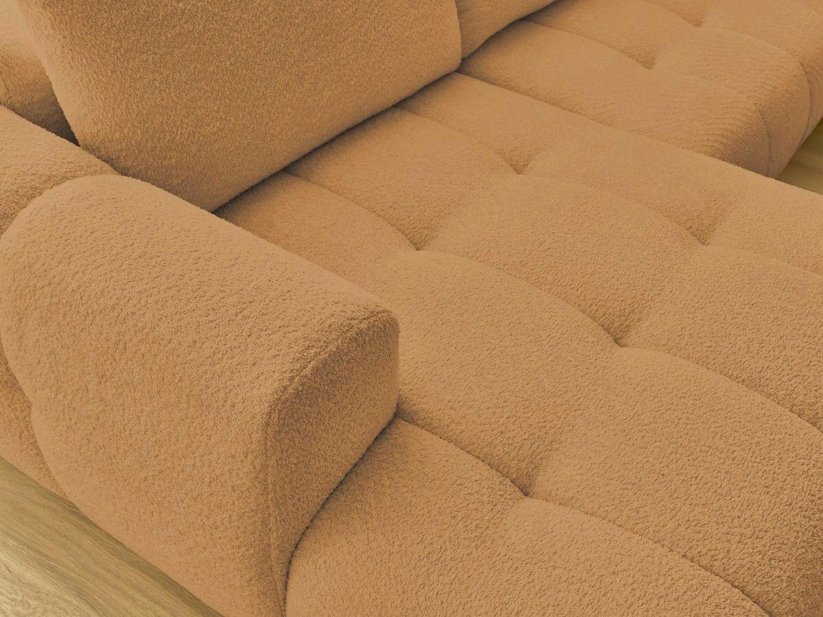 WOHNLANDSCHAFT  FUJI  Gelb Bouclé  - Gelb/Schwarz, MODERN, Kunststoff/Textil (160/377/204cm)