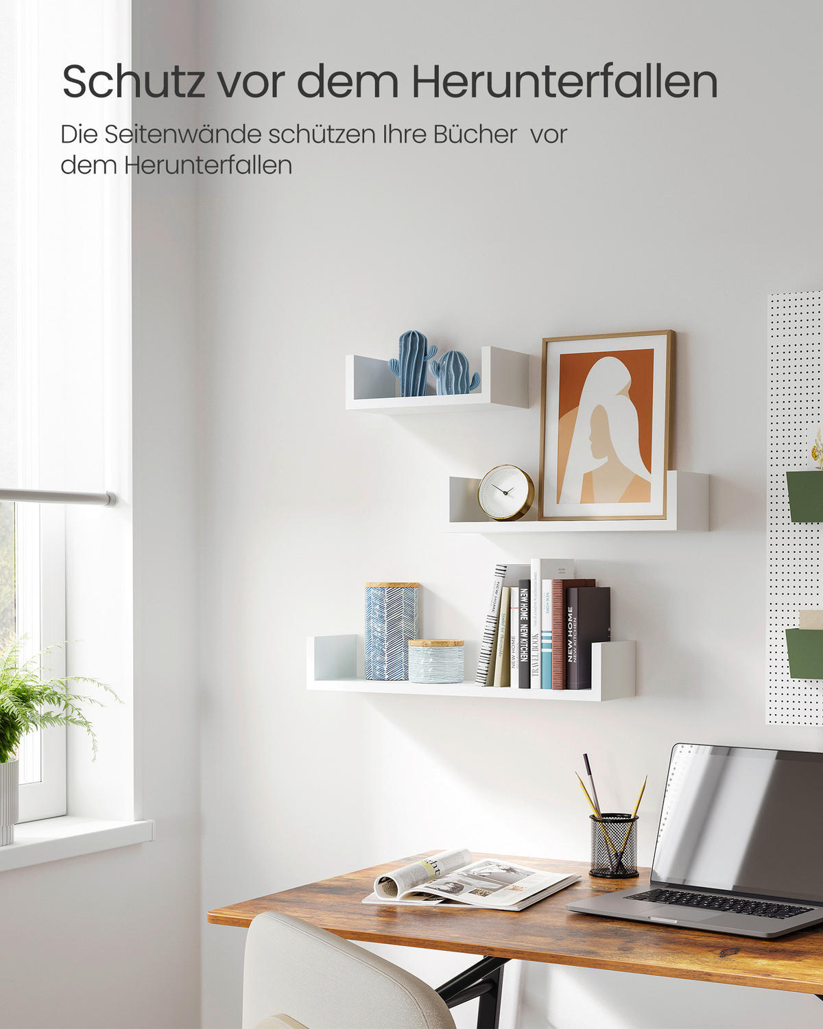 WANDREGALSET 60/10/15 cm  - Weiß, Trend, Holzwerkstoff (60/10/15cm) - Boxxx