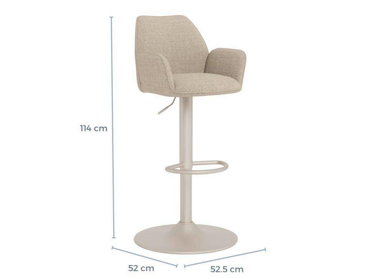 BARHOCKER in Beige  - Beige/Grau, KONVENTIONELL, Textil/Metall (52,5/114/52cm) - MID.YOU