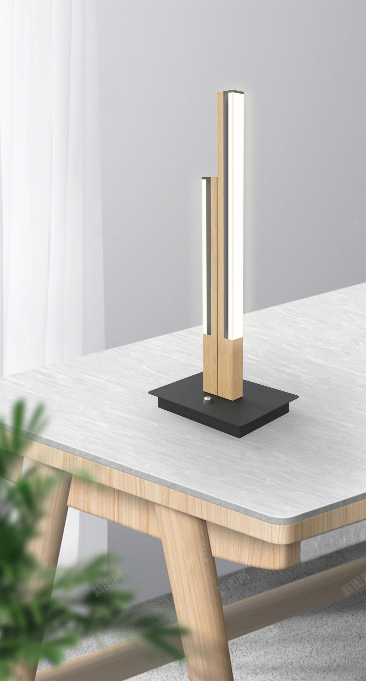 Veioză Cu Led 12/35 cm    - negru, Konventionell, plastic/lemn (12/35cm) - Wofi