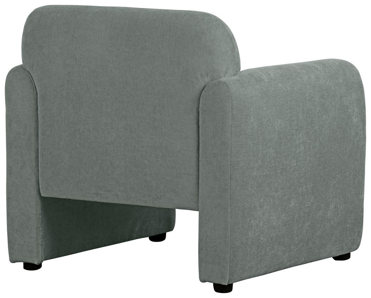 SESSEL in Samt Grau  - Schwarz/Grau, Design, Kunststoff/Textil (83/83/76cm) - MID.YOU