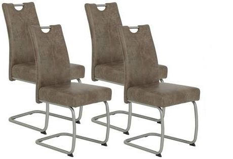 P & B Schwingstuhl-Set Schlamm 43x99x58 cm