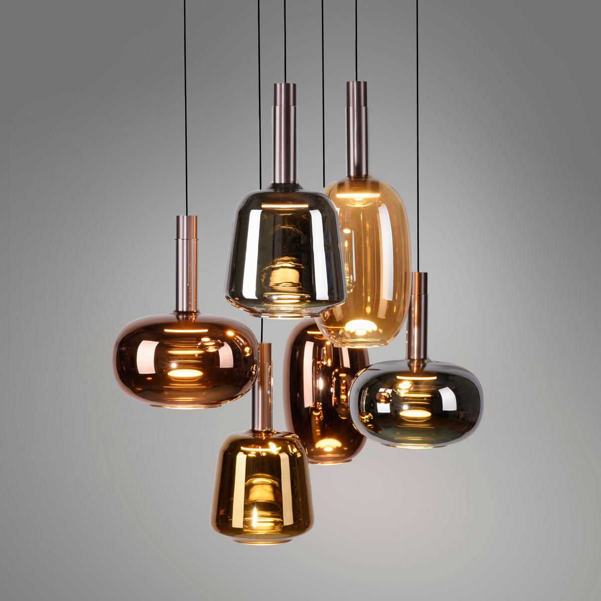LED-HÄNGELEUCHTE 90/42/200 cm   - Hellbraun, Basics, Glas/Metall (90/42/200cm) - Paul Neuhaus