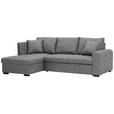 ECKSOFA inkl.Funktionen Hellgrau Webstoff  - Hellgrau/Schwarz, Design, Kunststoff/Textil (158/238cm) - Xora