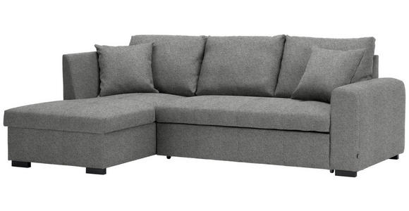 ECKSOFA inkl.Funktionen Hellgrau Webstoff  - Hellgrau/Schwarz, Design, Kunststoff/Textil (158/238cm) - Xora