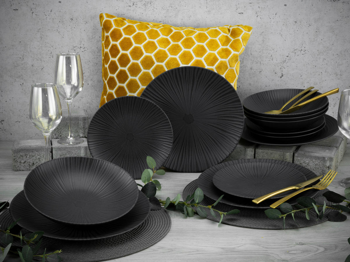 SERVIS Vesuvio black 12 delar  - svart, Basics, keramik - Creatable